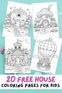 Free Printable House Coloring Pages for Kids, Home Activities, Cottage Colouring Sheets, homes, houses, townhouse, tree house, bird house, haunted house