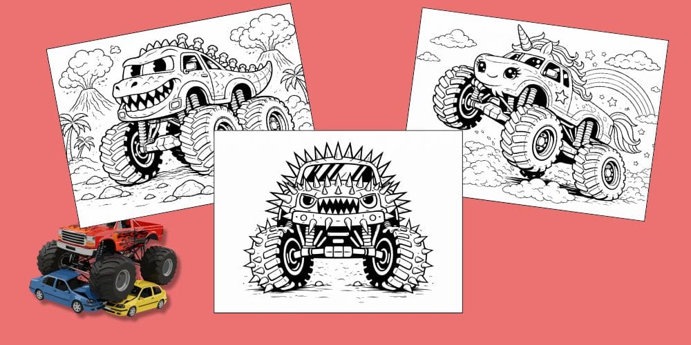 Free Printable Monster Truck Coloring Pages for Kids Activities Colouring Sheets blog feature