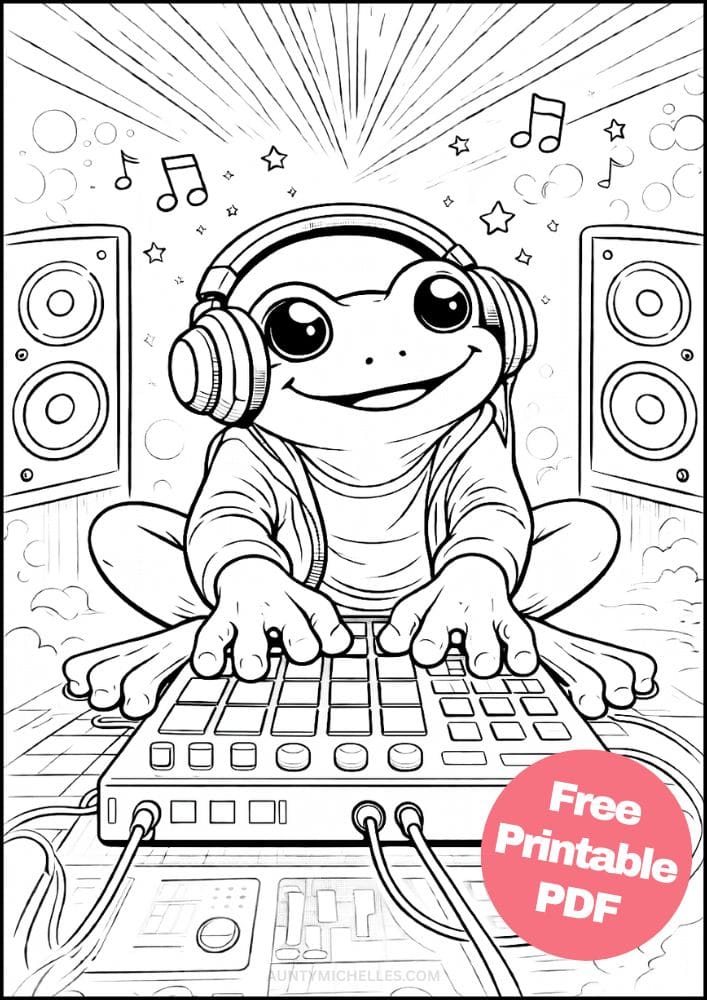 Free Printable Music Coloring Pages for Kids Musician Instrument Activities Colouring Sheets 15 frog edm sound board