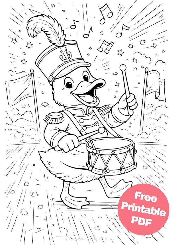Free Printable Music Coloring Pages for Kids Musician Instrument Activities Colouring Sheets 17 duck drumline marching band