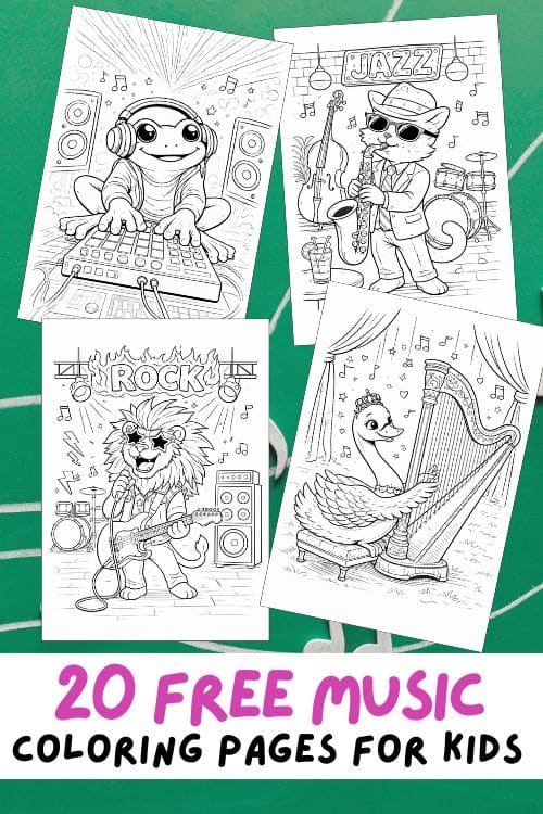 Free Printable Music Coloring Pages for Kids - Aunty Michelle's