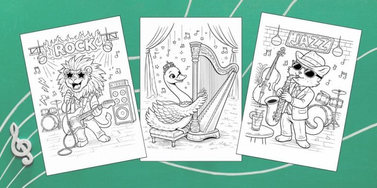 Free Printable Music Coloring Pages for Kids Musician Instrument Activities Colouring Sheets blog feature