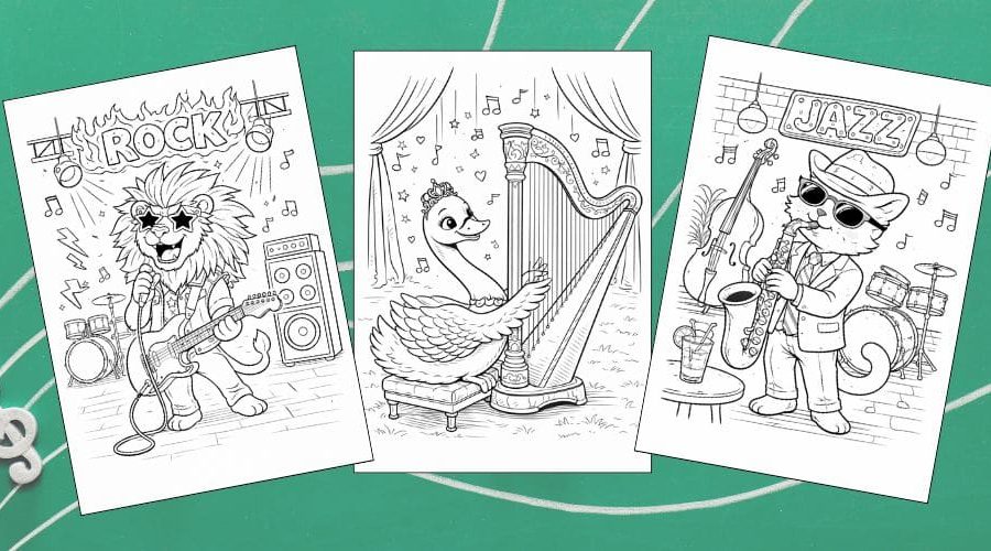 Free Printable Music Coloring Pages for Kids Musician Instrument Activities Colouring Sheets blog feature