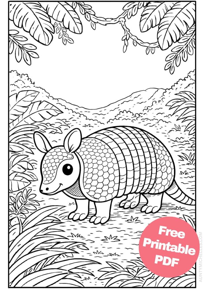 Free Printable Rainforest Coloring Pages for Kids Animal Nature Activities Colouring Sheets 13 armadillo