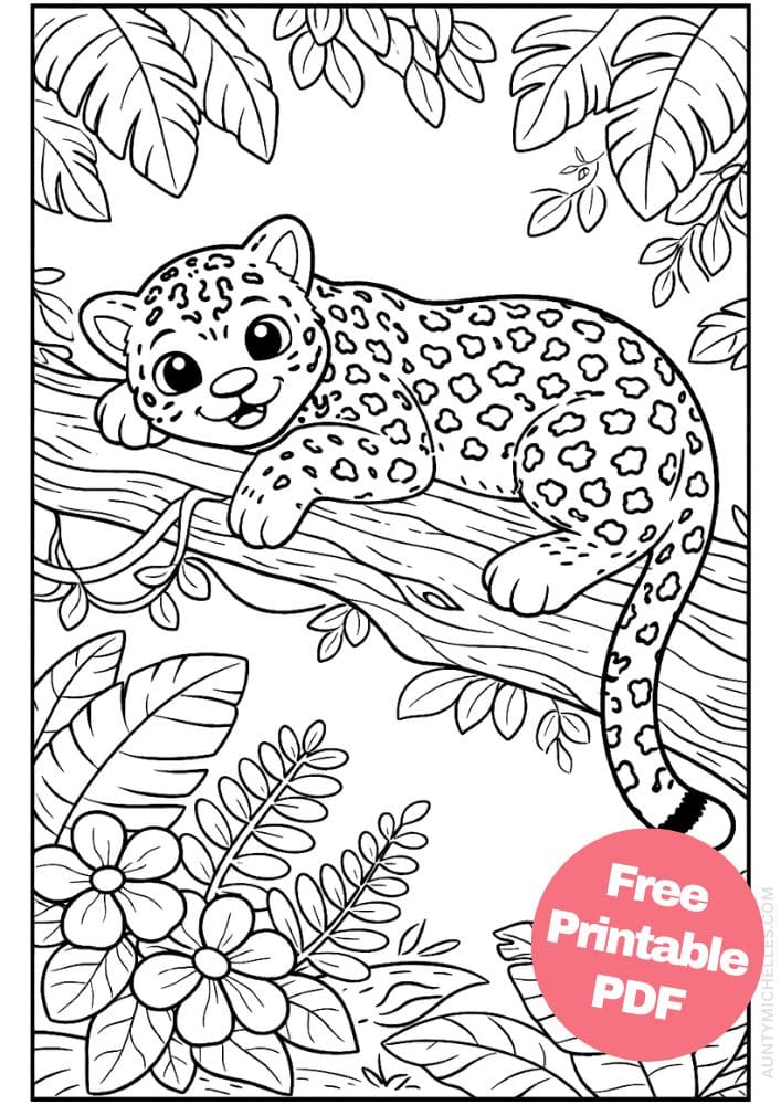Free Printable Rainforest Coloring Pages for Kids Animal Nature Activities Colouring Sheets 2 Jaguar