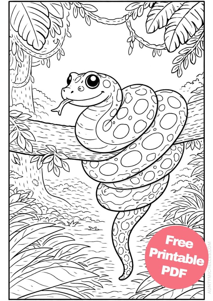 Free Printable Rainforest Coloring Pages for Kids Animal Nature Activities Colouring Sheets 20 anaconda