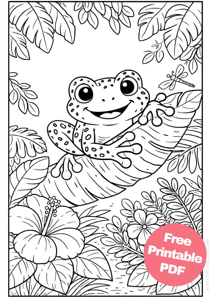 Free Printable Rainforest Coloring Pages for Kids Animal Nature Activities Colouring Sheets 3 Tree Frog