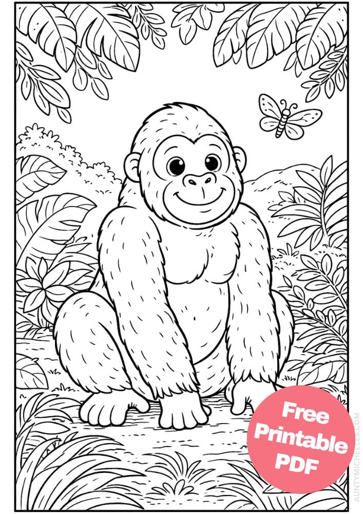 Free Printable Rainforest Coloring Pages for Kids Animal Nature Activities Colouring Sheets 6 Gorilla