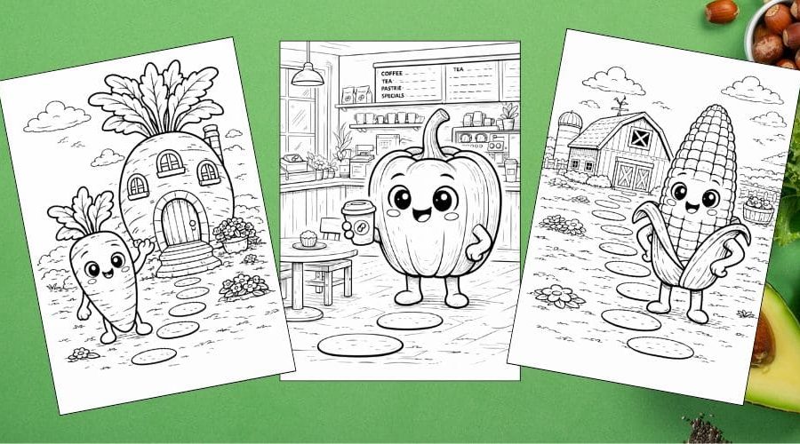 Free Printable Vegetable Coloring Pages for Kids Food Village Activities Colouring Sheets blog feature