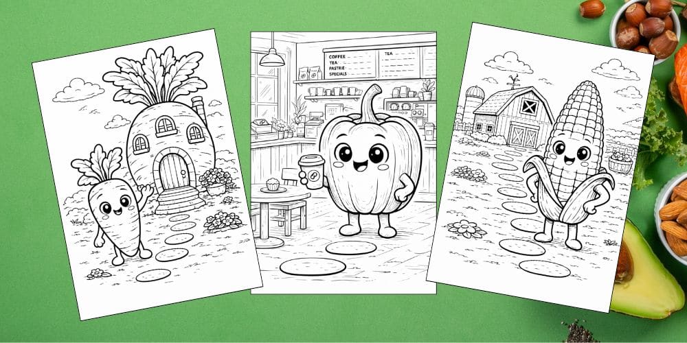Free Printable Vegetable Coloring Pages for Kids Food Village Activities Colouring Sheets blog feature