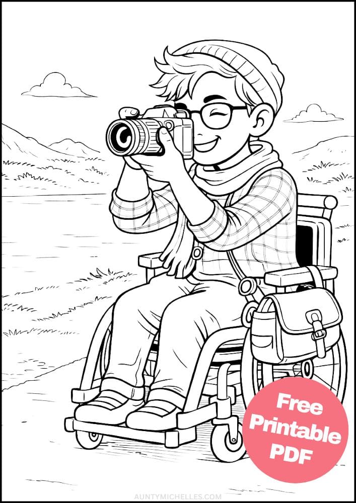 Free Printable Wheelchair Coloring Pages for Kids Inclusive Differently Abled Activities Colouring Sheets 13 photographer