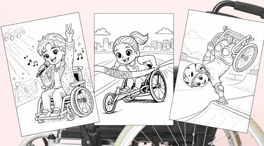 Free Printable Wheelchair Coloring Pages for Kids Inclusive Differently Abled Activities Colouring Sheets blog feature