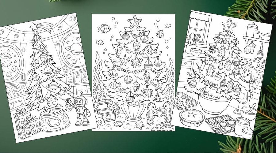 free printable christmas tree coloring pages for kids