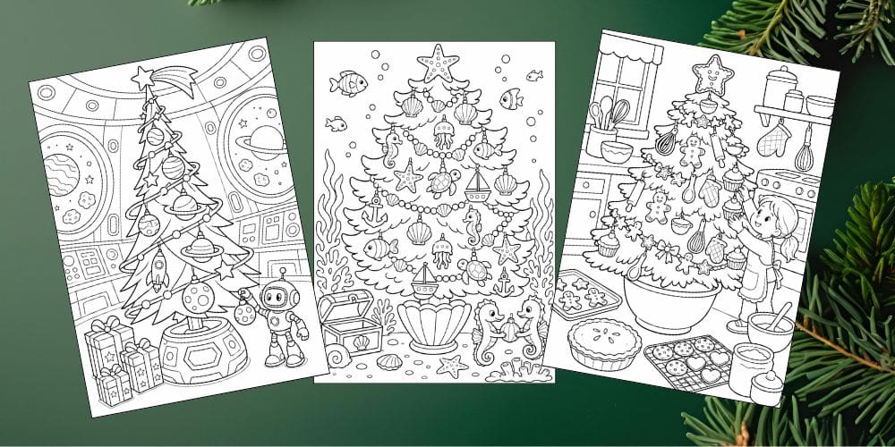 free printable christmas tree coloring pages for kids