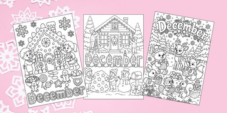 free printable December coloring pages for kids
