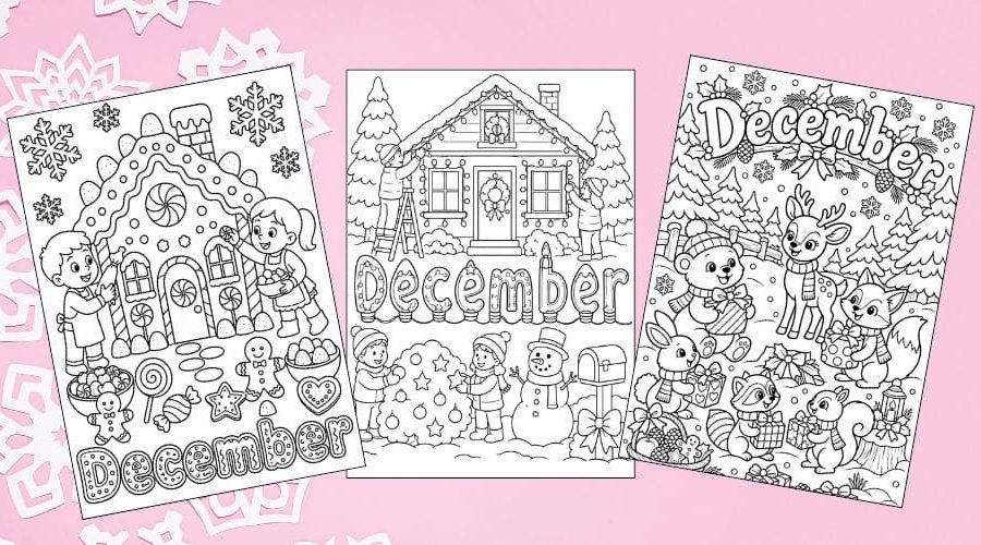 free printable December coloring pages for kids
