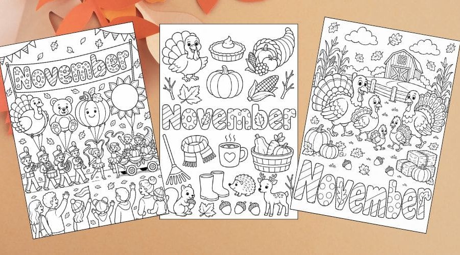free printable November coloring pages for kids