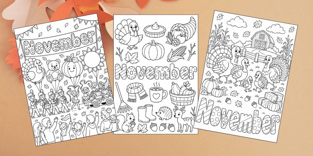 free printable November coloring pages for kids