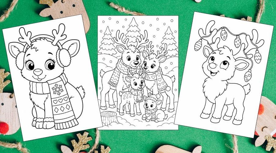 free printable reindeer coloring pages for kids