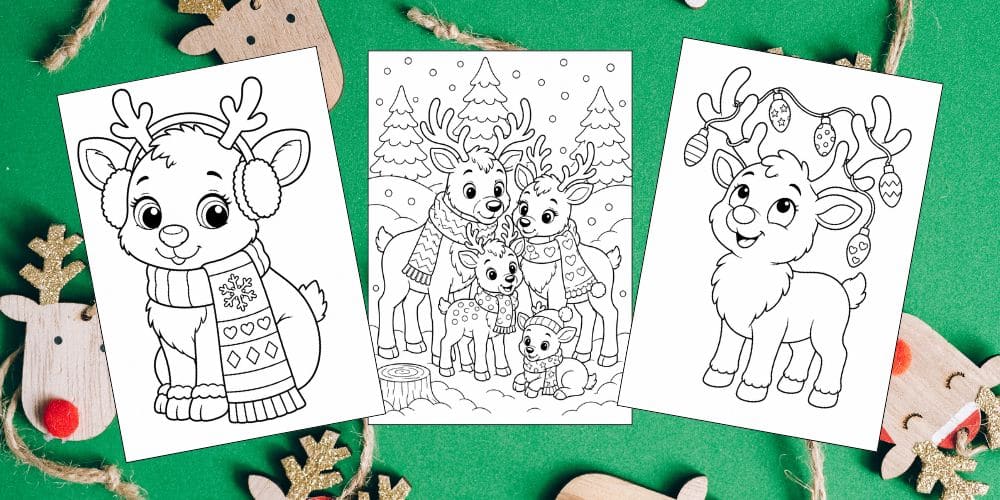 free printable reindeer coloring pages for kids