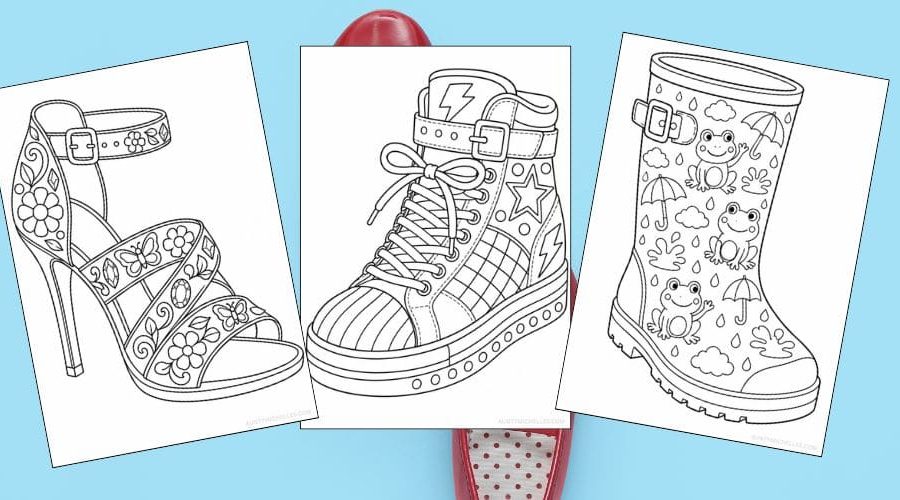 free printable shoe coloring pages for kids