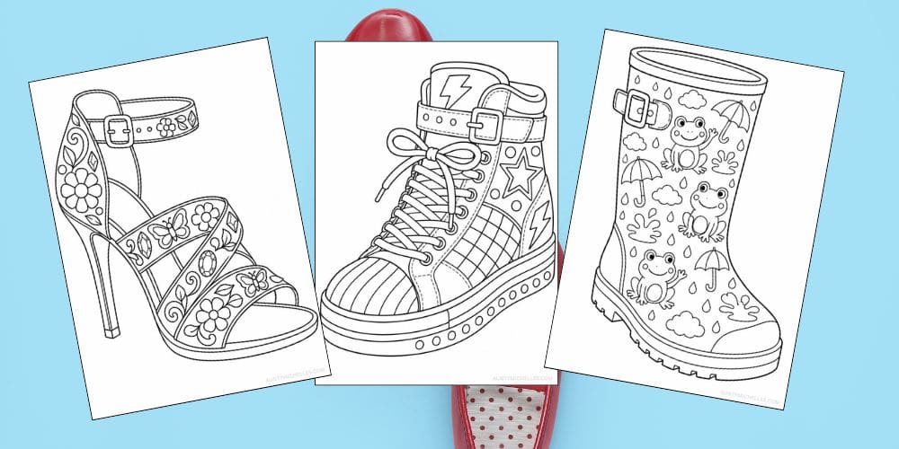 free printable shoe coloring pages for kids