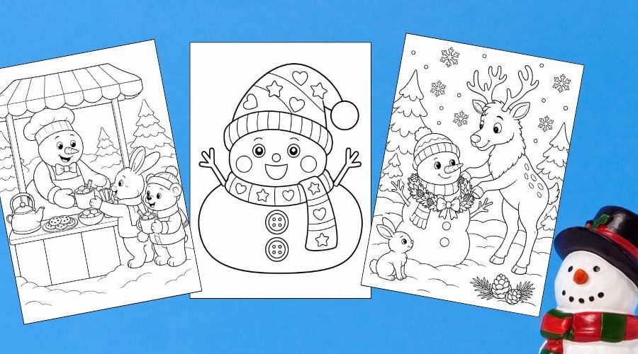 Free printable snowmen coloring pages for kids