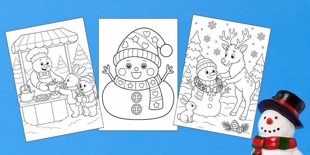 Free printable snowmen coloring pages for kids