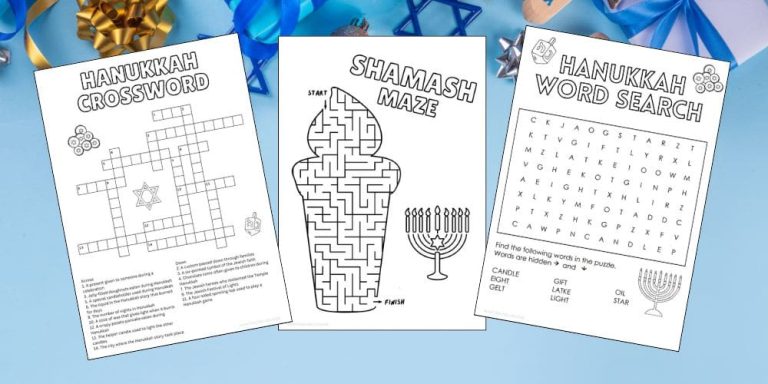 Free printable hanukkah activities for kids Chanukah Worksheets
