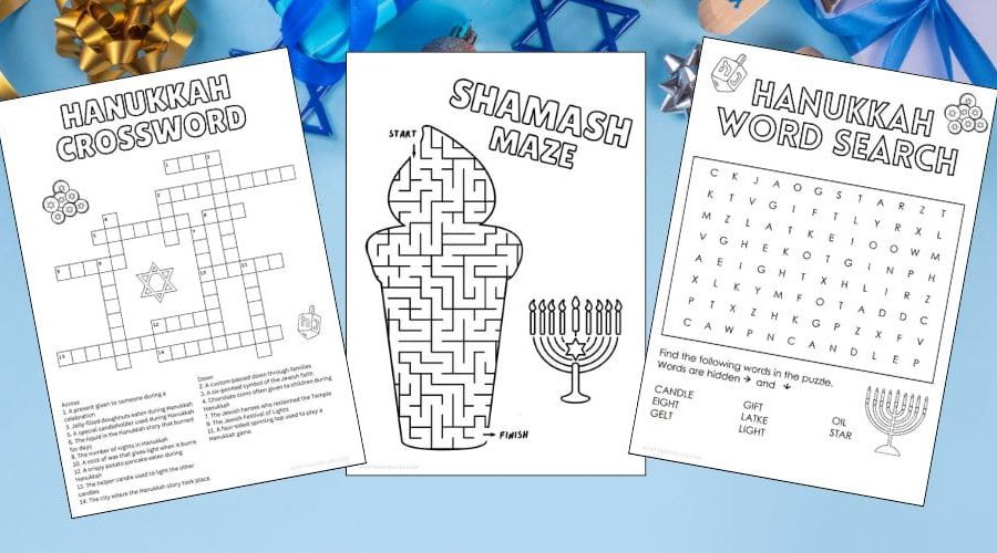 Free printable hanukkah activities for kids Chanukah Worksheets