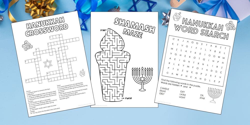 Free printable hanukkah activities for kids Chanukah Worksheets